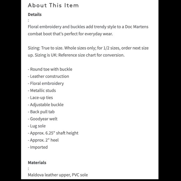 Dr. Martens Gomez Floral Embroidered Platform Boot - Picture 5 of 7